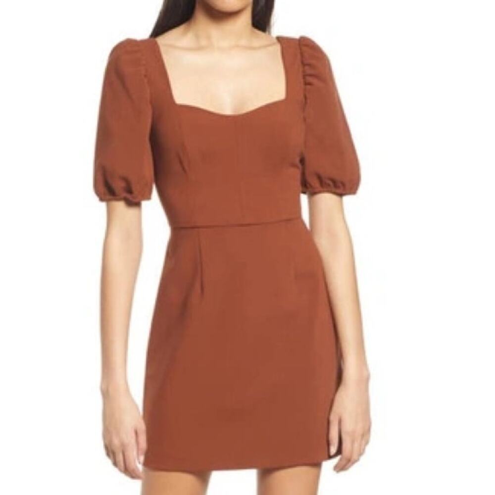 French Connection Berina Whisper Minidress in Casablanca Brown Size 12